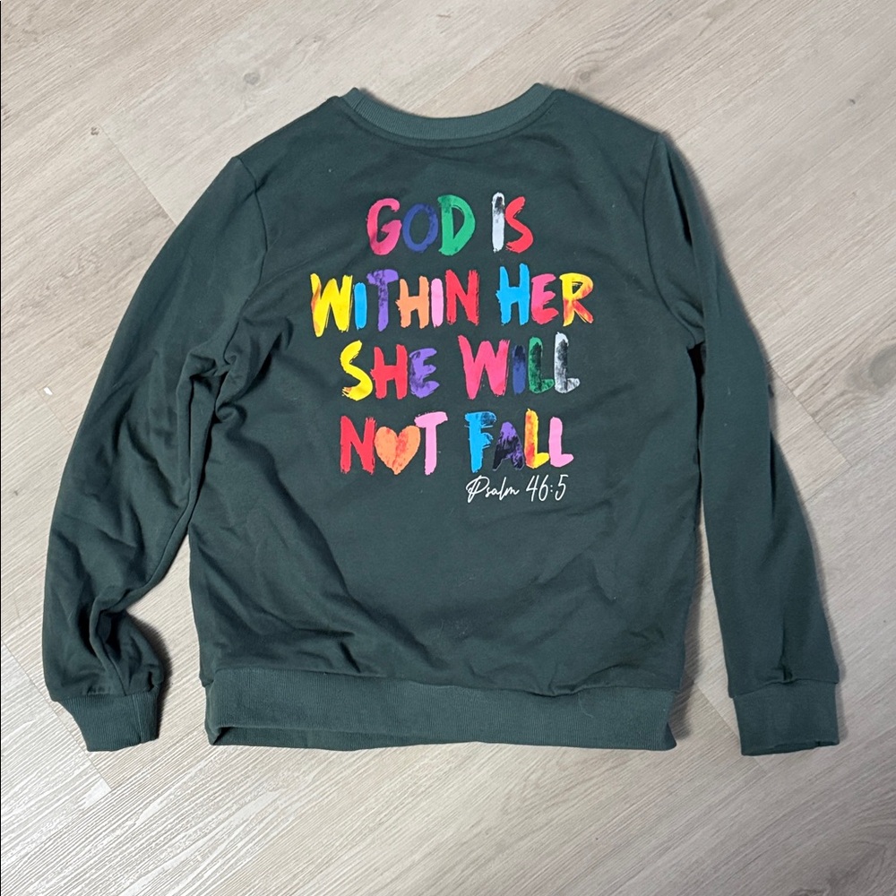 Psalm 46:5 God is Within Her She Will Not Fail Christian Bible Verse Sweatshirt